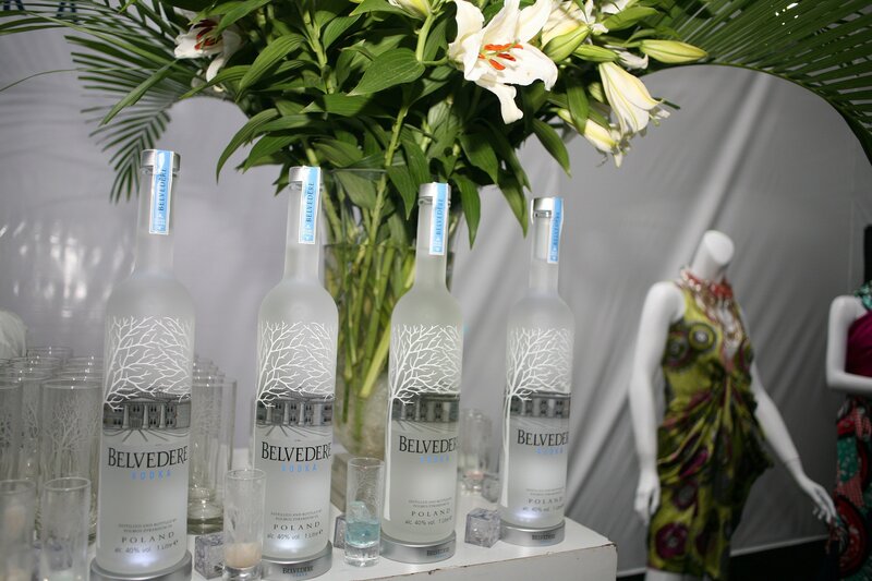 Belvedere Vodka display with flowers