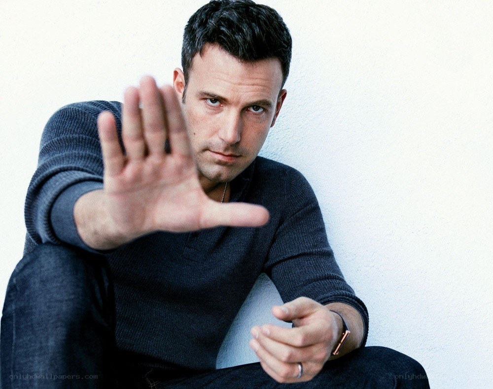 Ben Affleck making a stop gesture