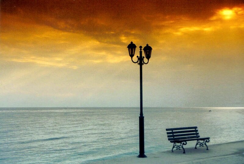 Bench and Lamp Post