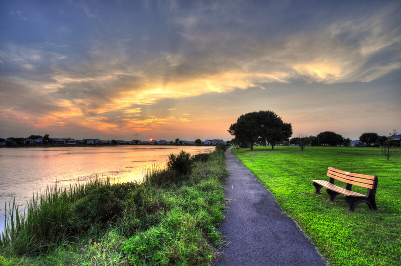 Bench on Grassy Path