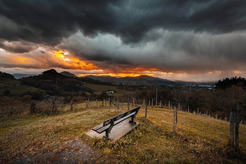 Bench on Hillside