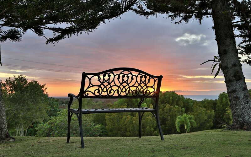Bench overlooking sunset