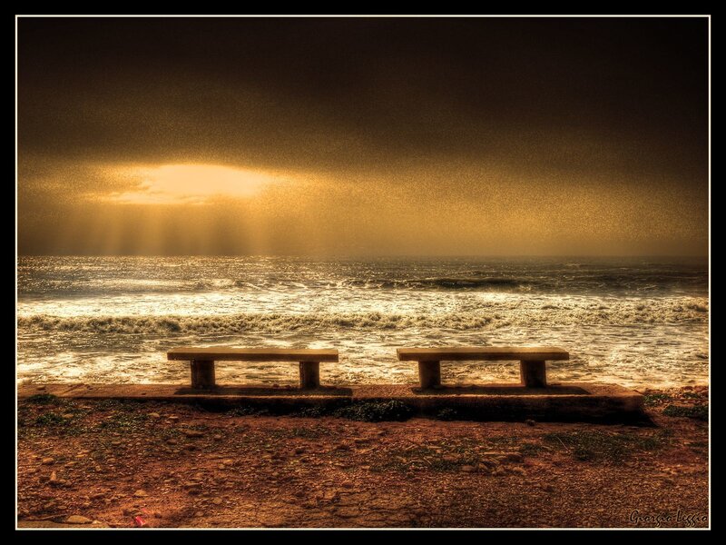Benches on Beach