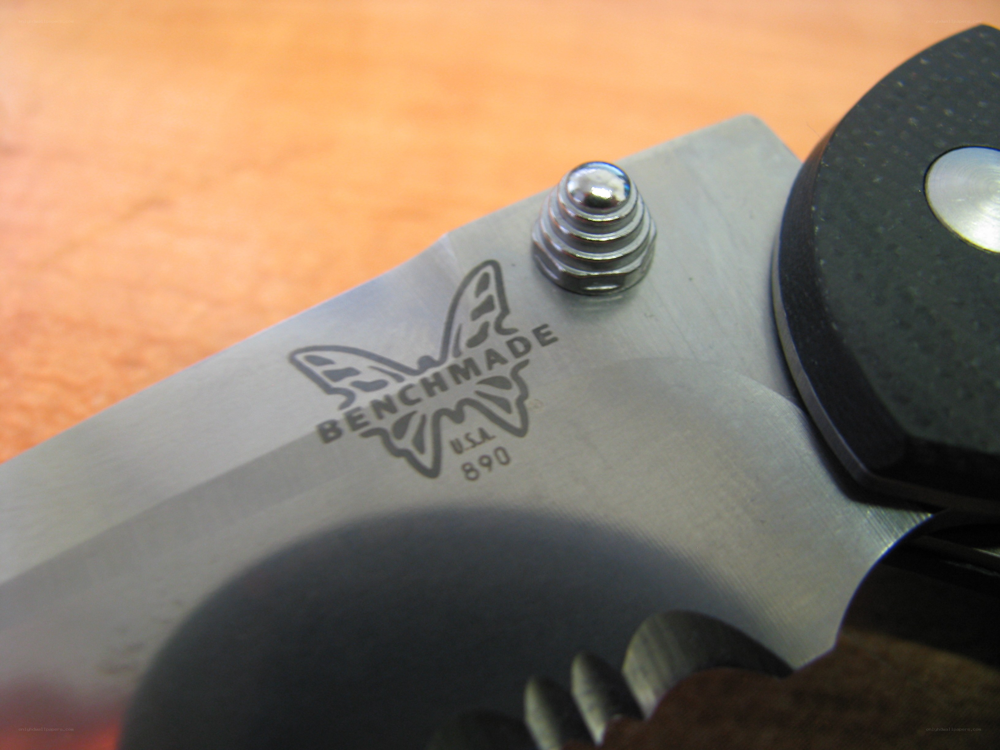 Benchmade knife blade close-up