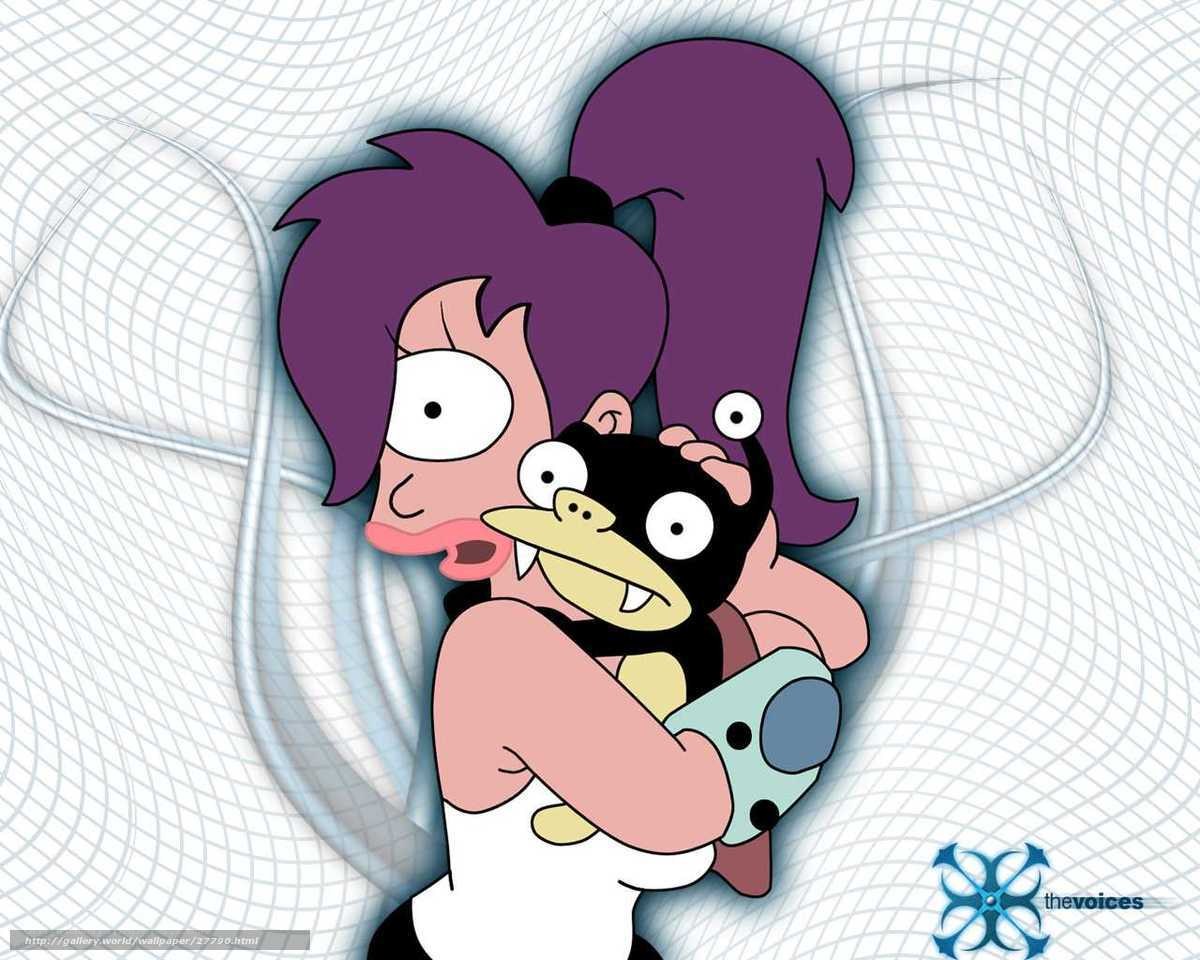 Bender and Leela hugging