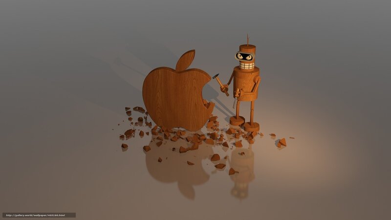 Bender breaking an apple logo