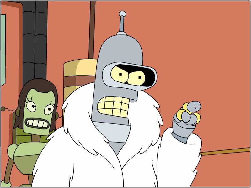 Bender in a fur coat