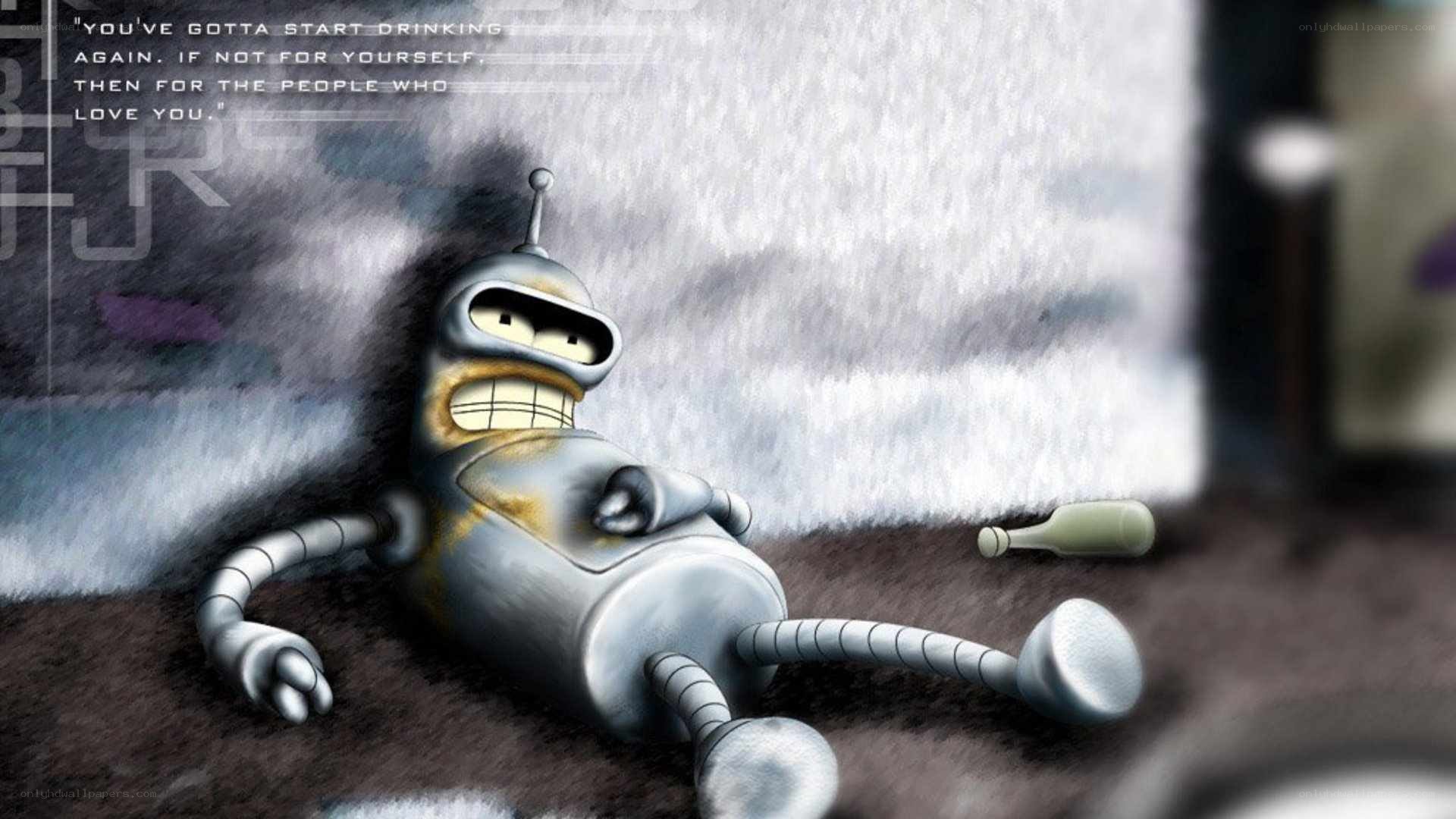Bender lying on floor