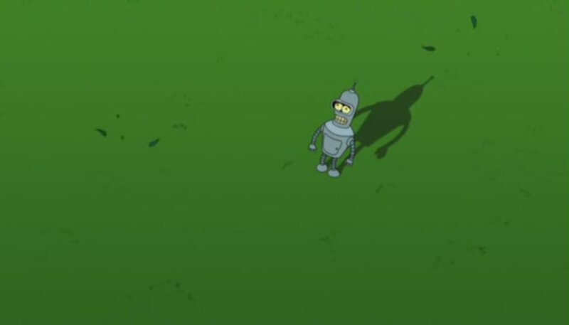 Bender on a green field