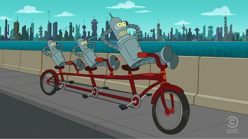Bender on a tandem bike