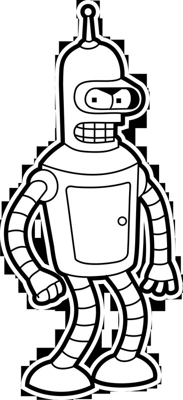 Bender Robot Character — Black