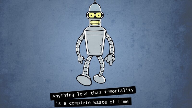 Bender Robot Character — Blue, Serious