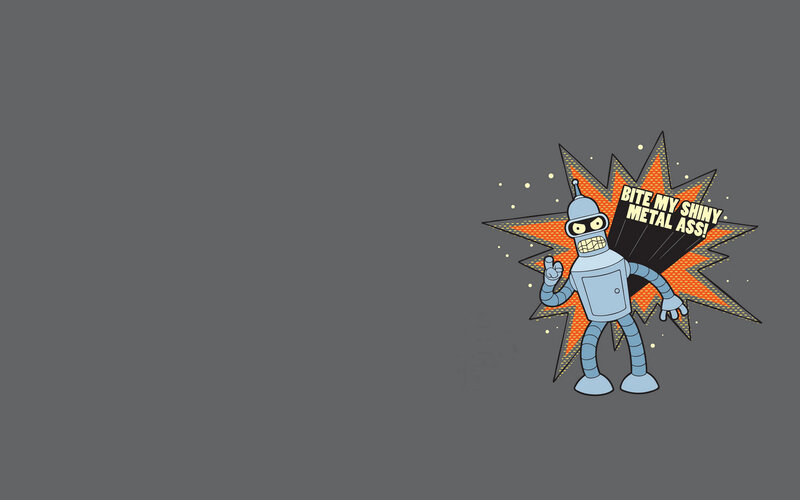Bender Robot Character — Gray, Confident, Comic