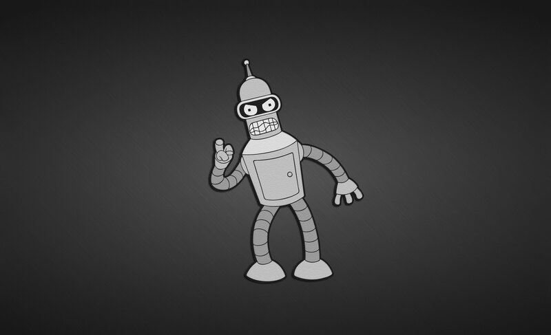 Bender Robot Character — Gray, Neutral