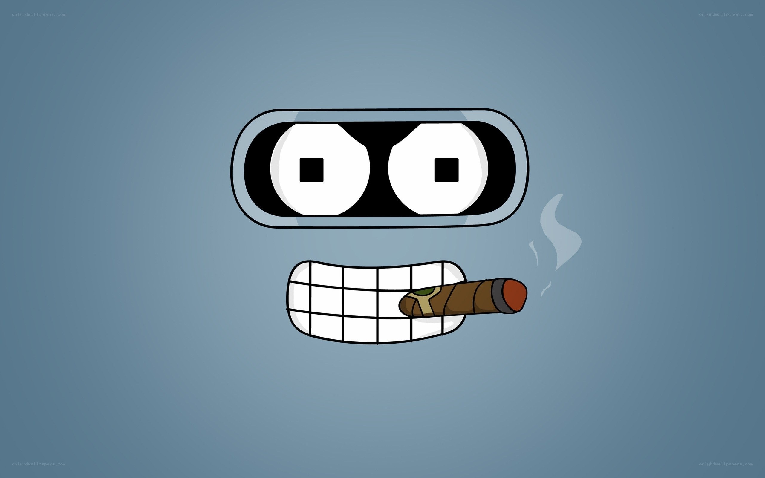 Bender robot face with cigar