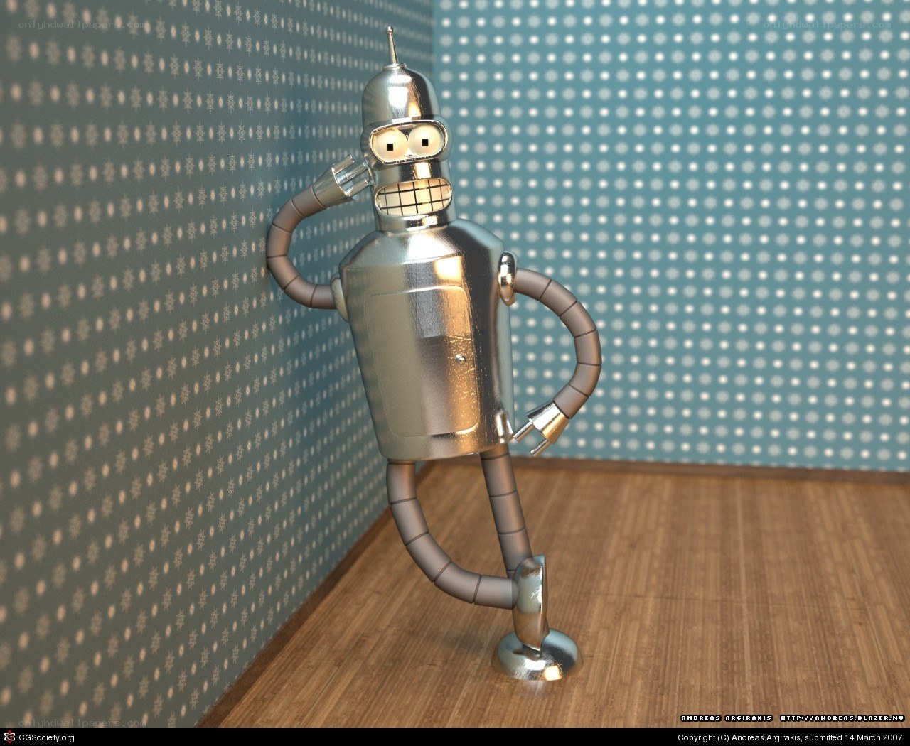 Bender robot in a room