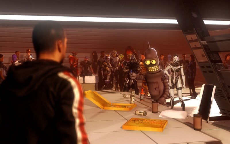 Bender Robot in Crowd