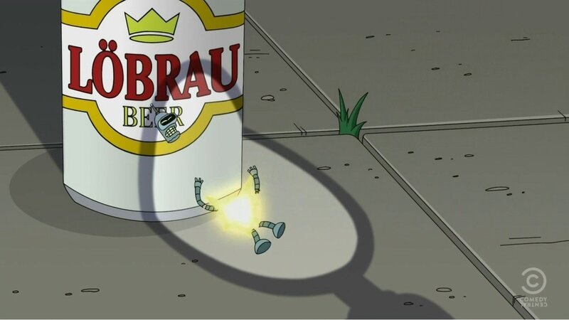 Bender's beer can mishap
