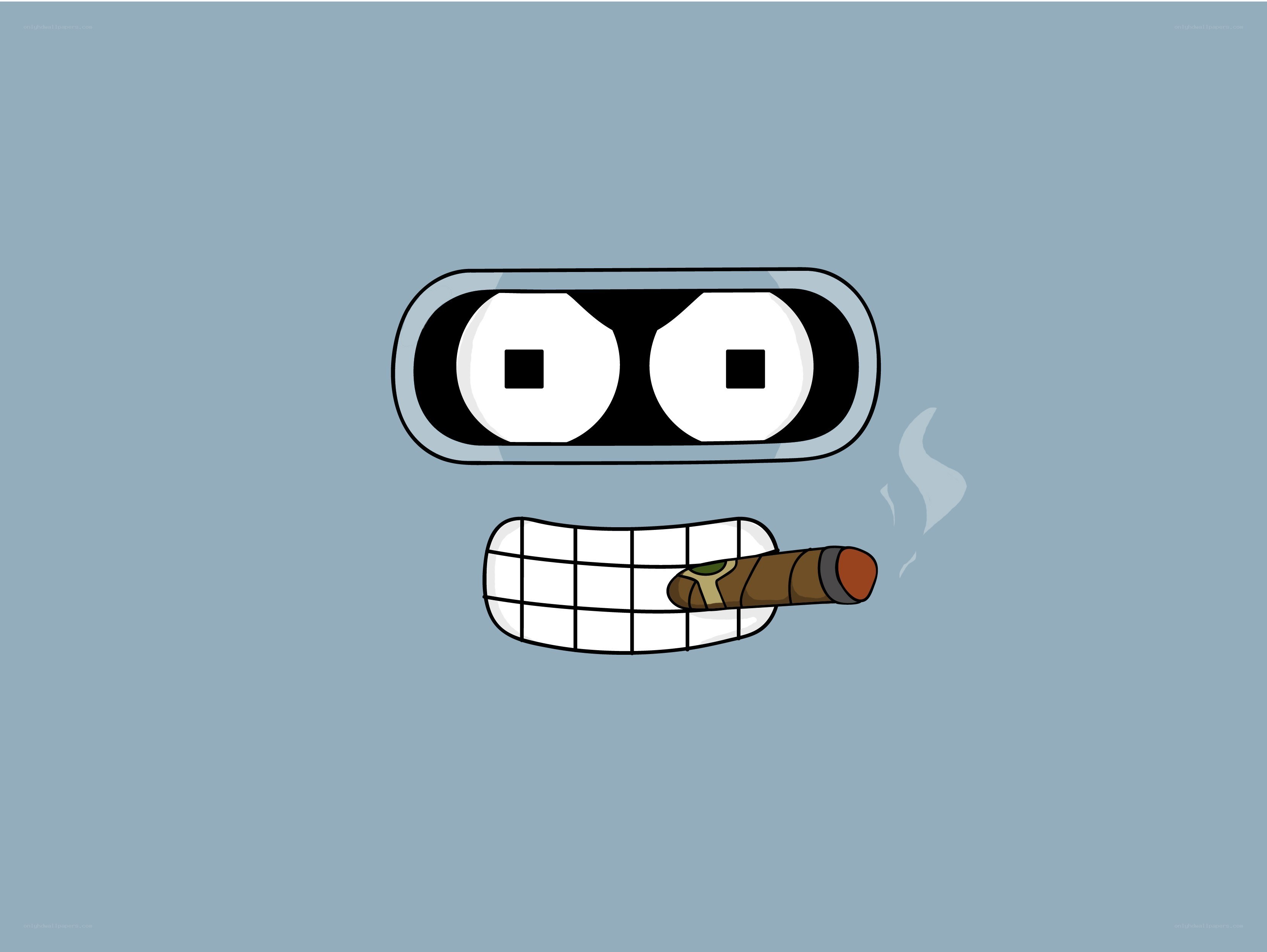 Bender smoking a cigar