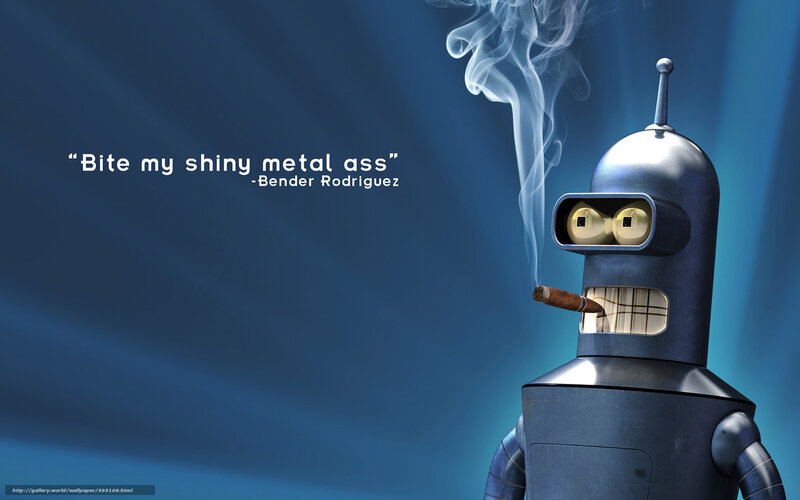 Bender smoking a cigar