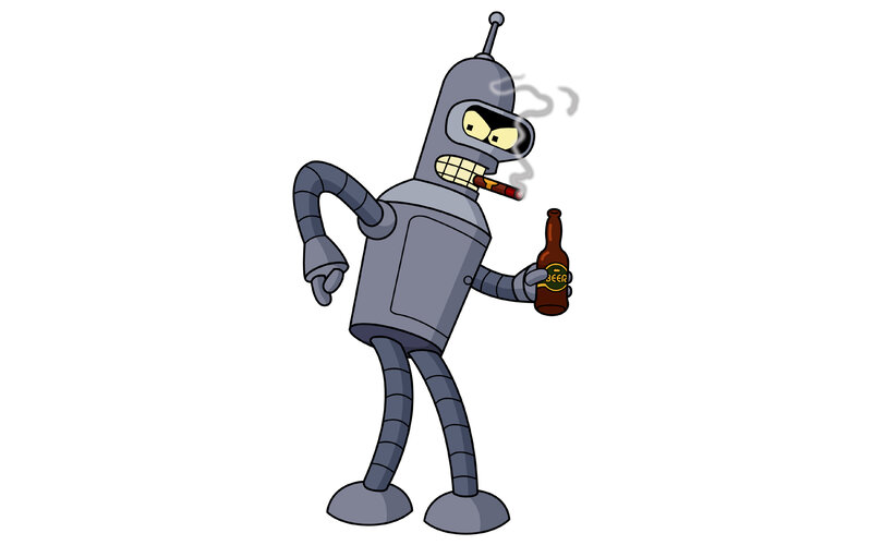 Bender smoking a cigarette