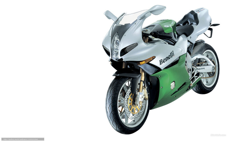 Benelli motorcycle in green and silver