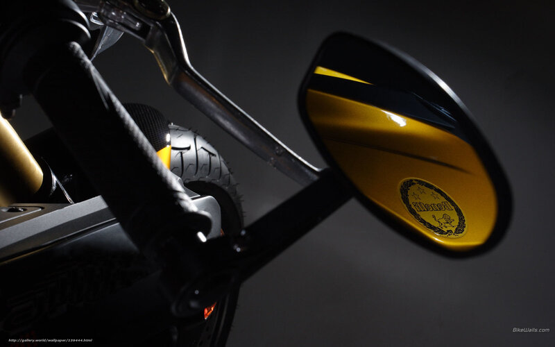 Benelli motorcycle mirror close-up