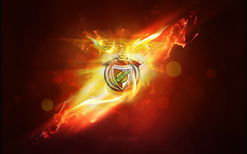 Benfica crest with fire