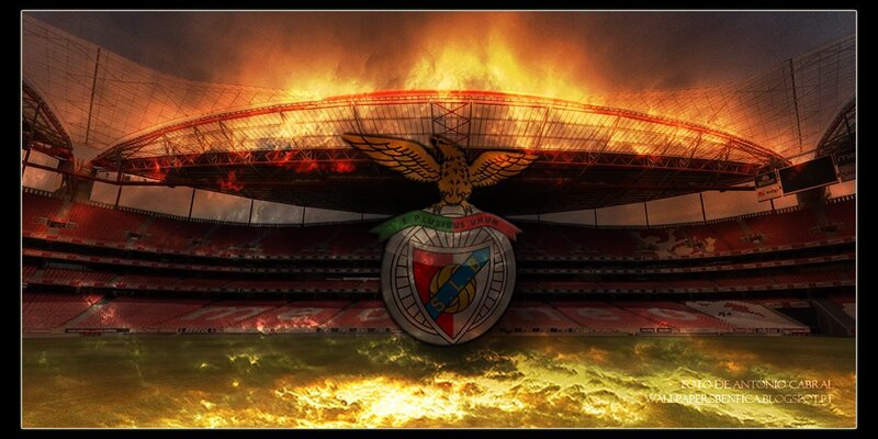 Benfica stadium on fire