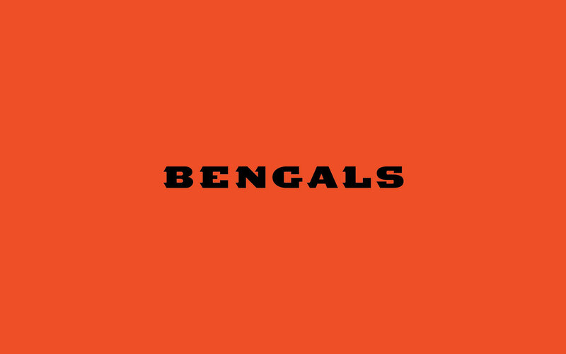 Bengals text on orange background