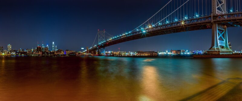 Benjamin Franklin Bridge — Blue