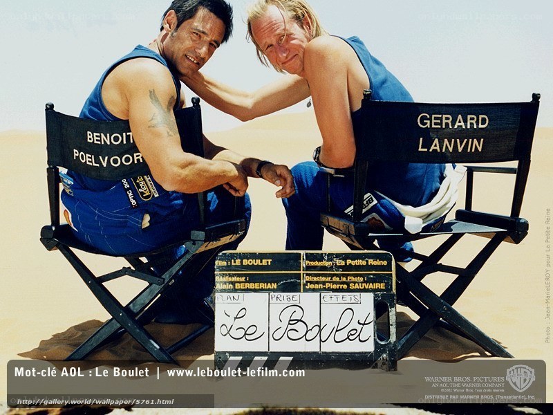 Benoit Poelvoorde and Gerard Lanvin on set
