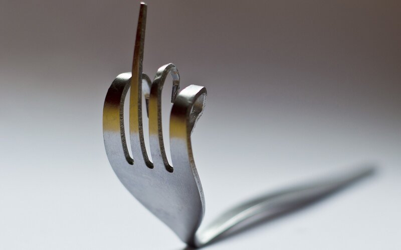 Bent Metal Fork — Silver, Neutral