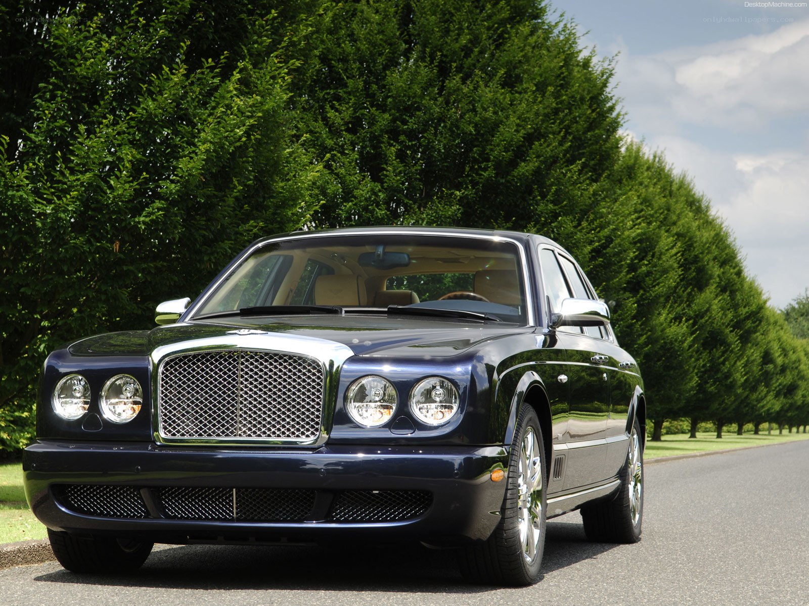 Bentley Arnage on a tree-lined road