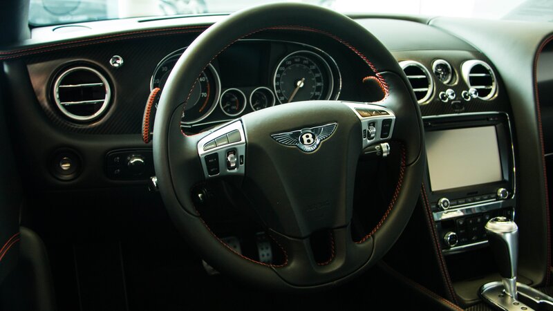 Bentley Car Interior — Black, Luxurious, Photograph, Steering Wheel