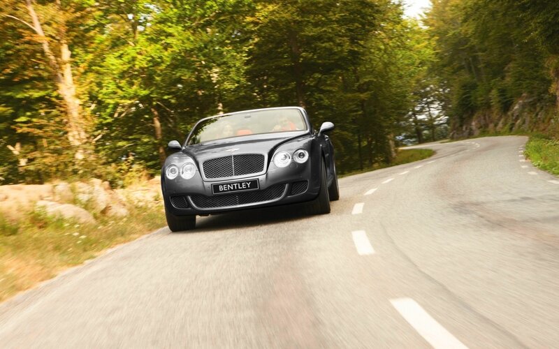Bentley Car on Road — Gray