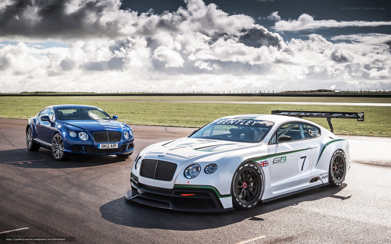 Bentley cars on a racetrack