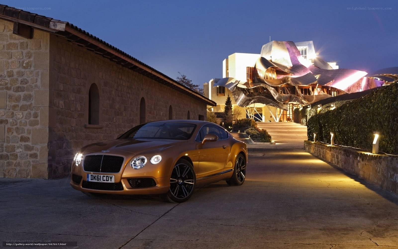 Bentley Continental GT at night