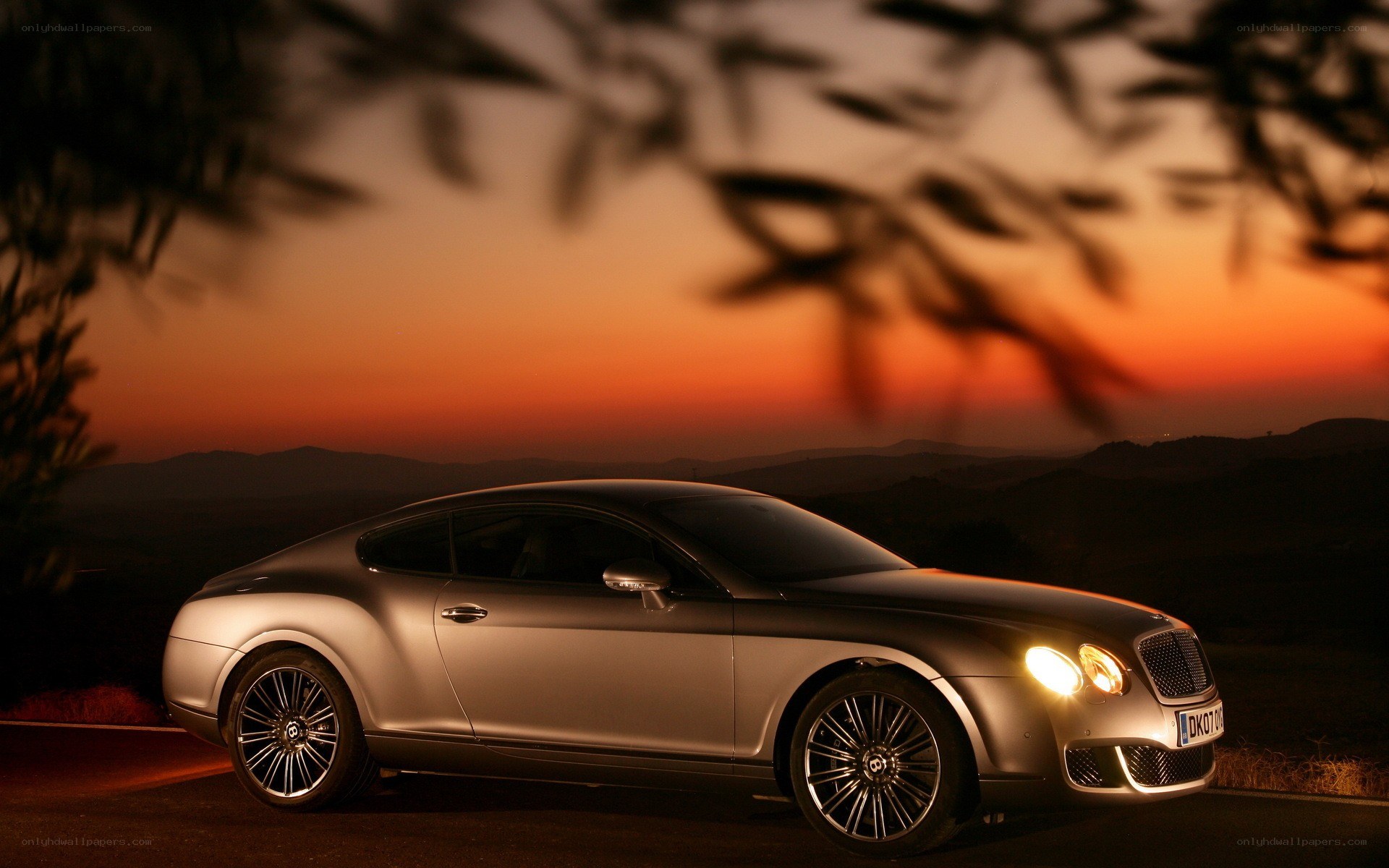 Bentley Continental GT at sunset