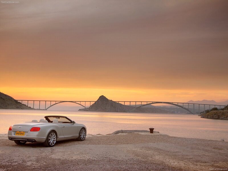 Bentley Continental GT Convertible at sunset