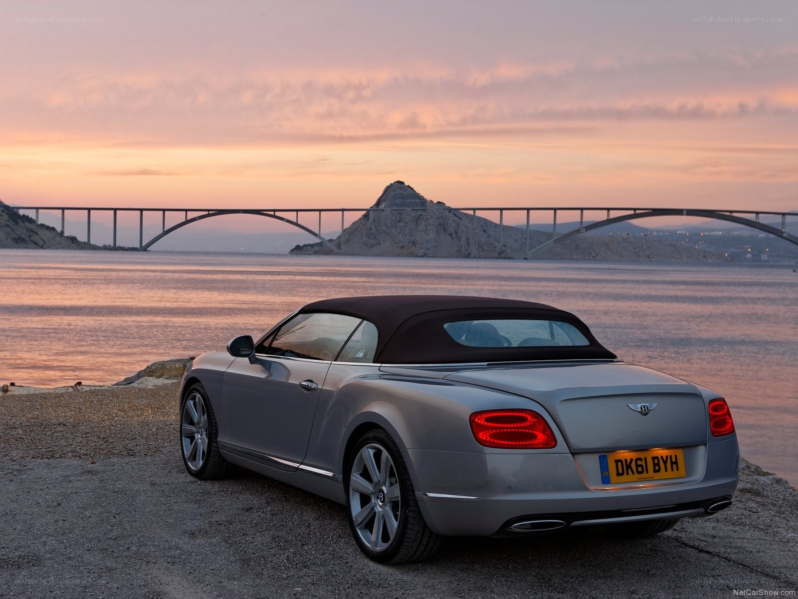 Bentley Continental GT Convertible at sunset