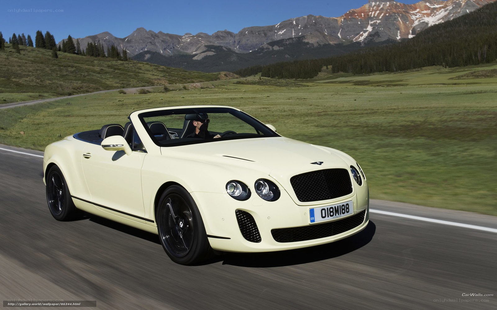 Bentley Continental GT in mountain landscape
