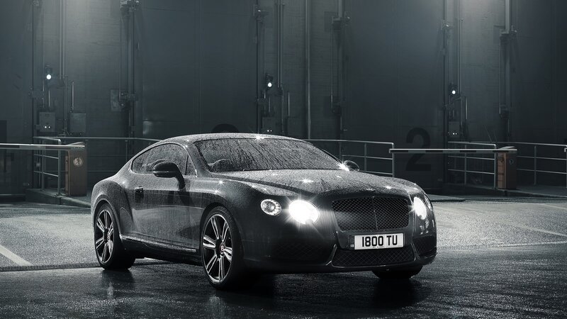 Bentley Continental GT in wet garage