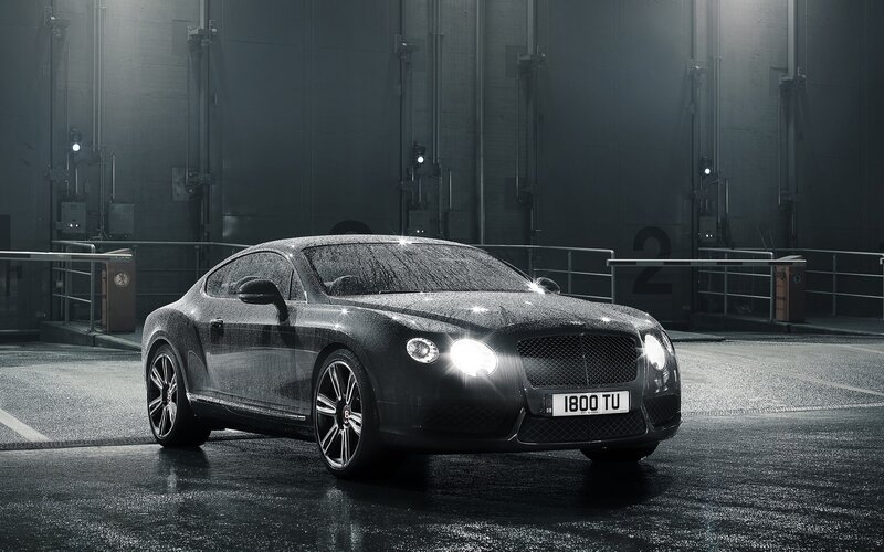 Bentley Continental GT in wet garage