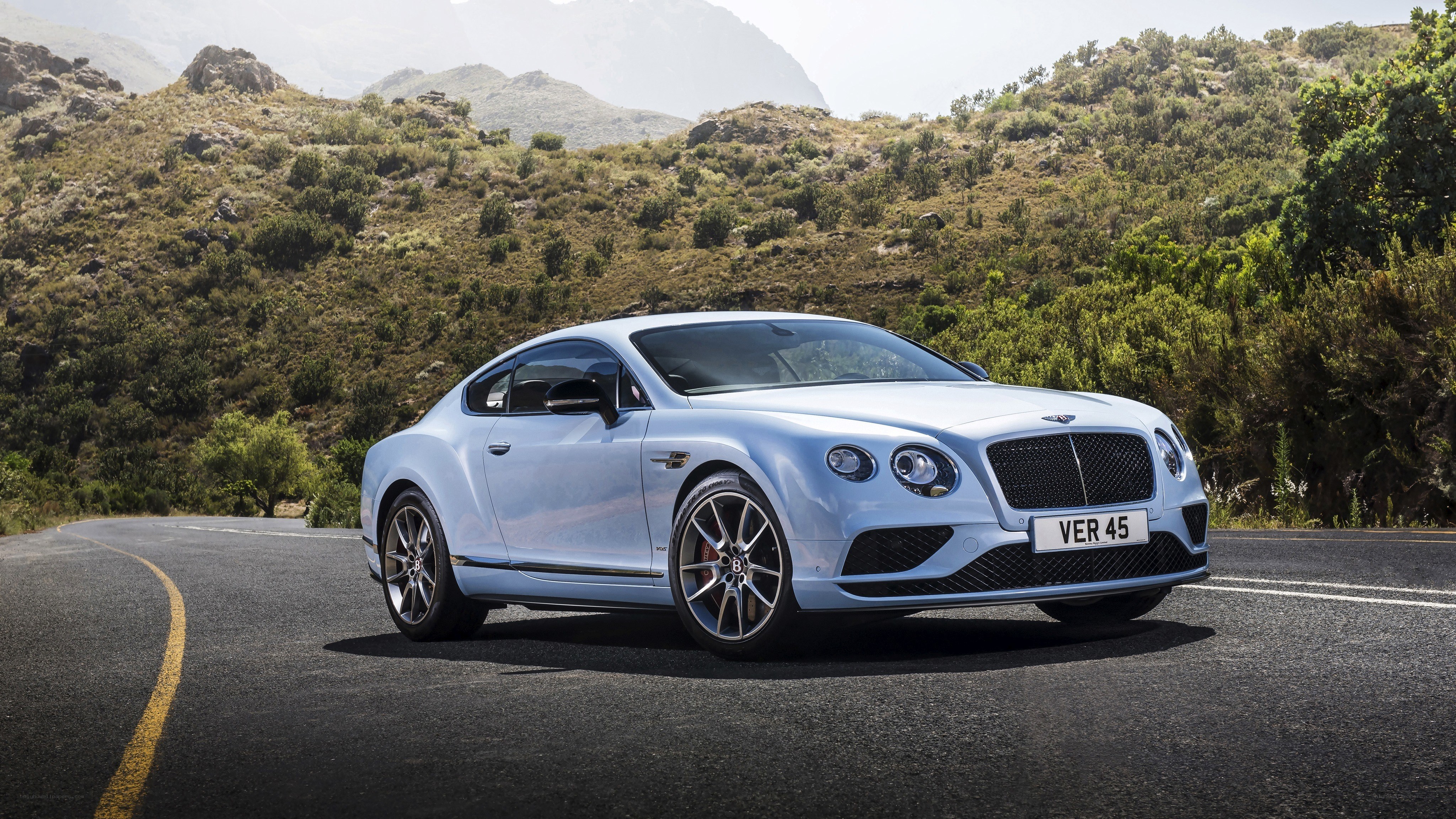 Bentley Continental GT on a mountain road
