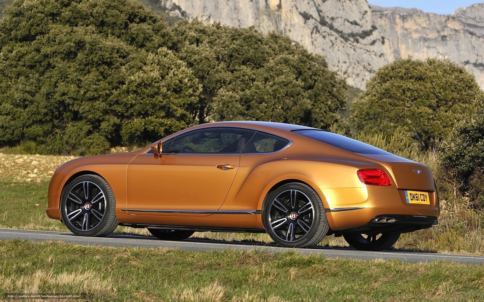 Bentley Continental GT on a scenic road