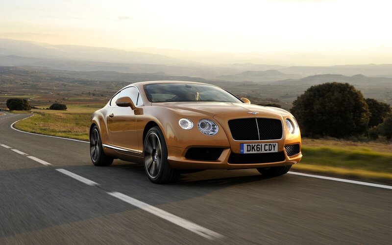 Bentley Continental GT on a scenic road