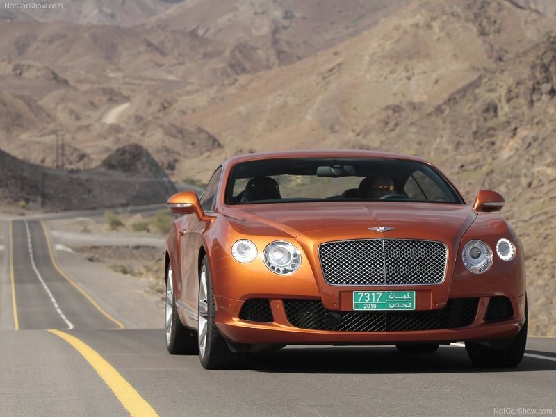Bentley Continental GT on desert road