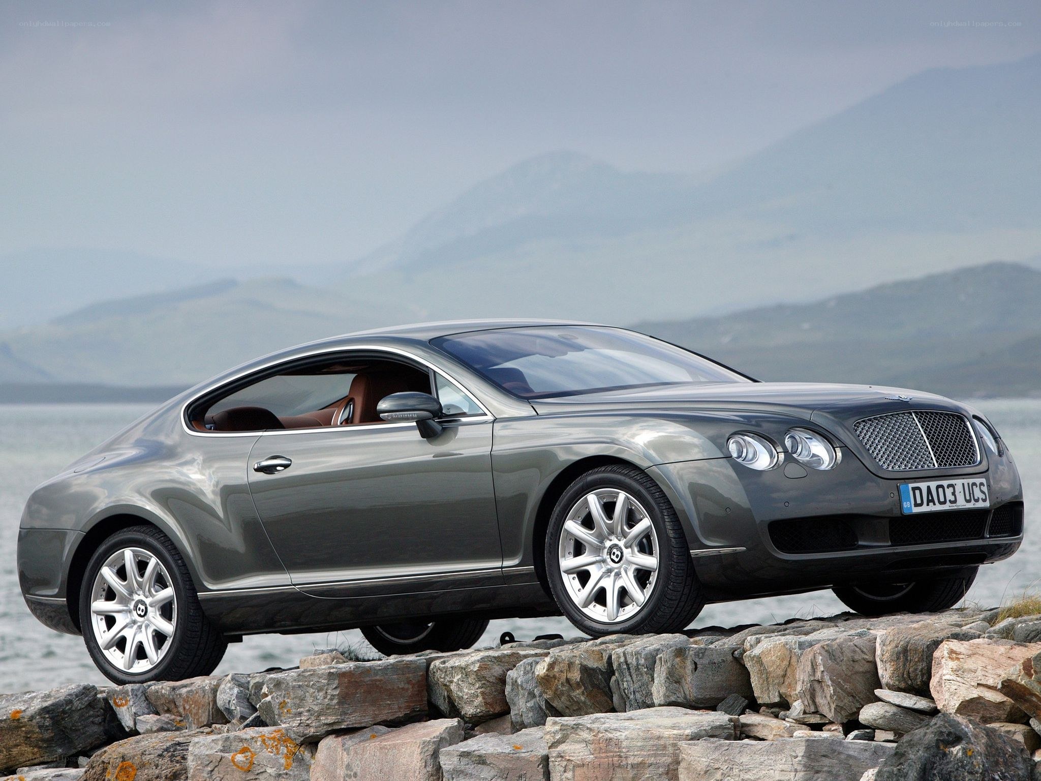Bentley Continental GT on rocks