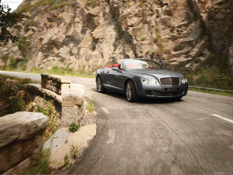 Bentley Continental GTC driving on mountain road